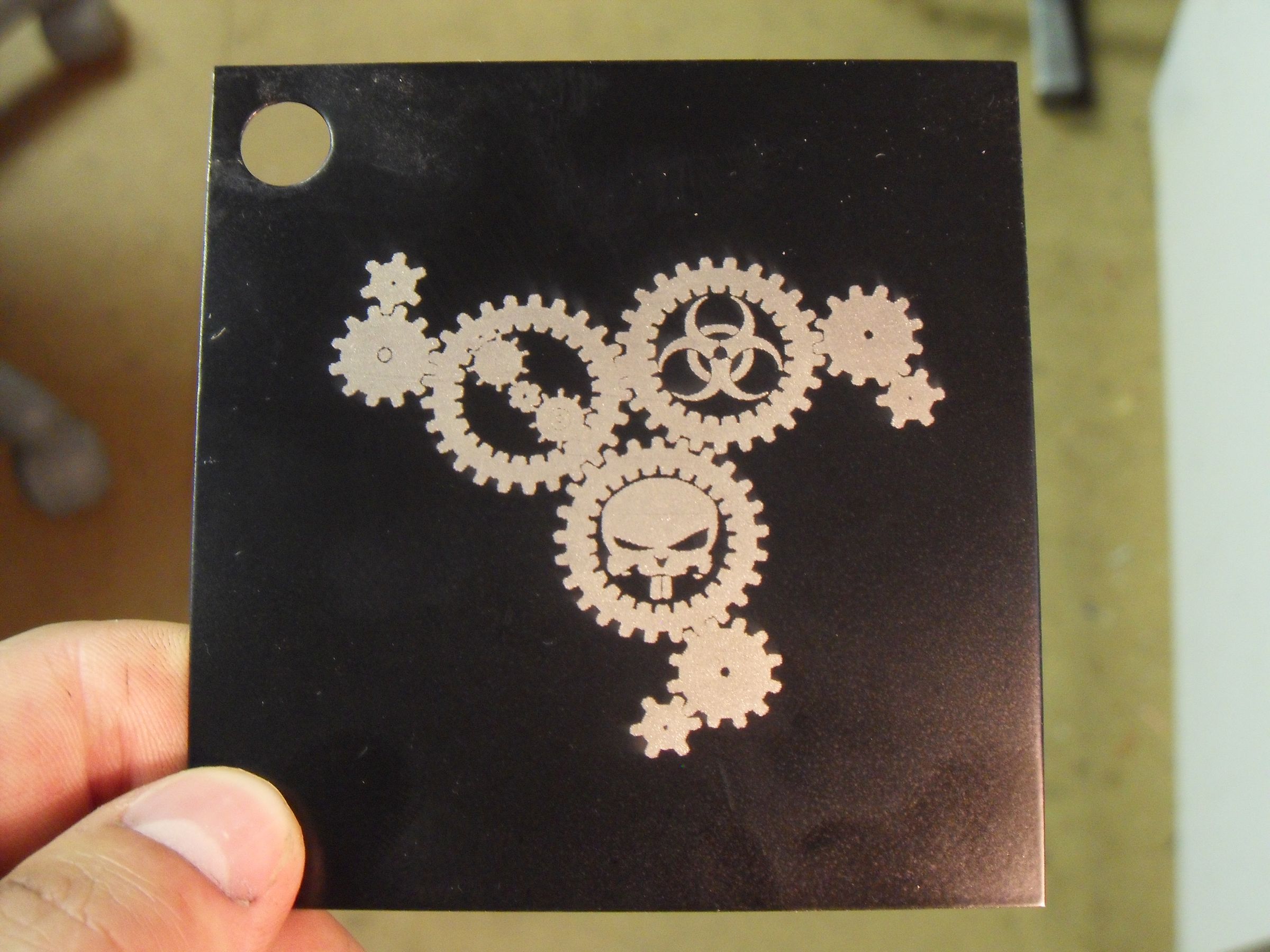 Negative Laser Etched Metal