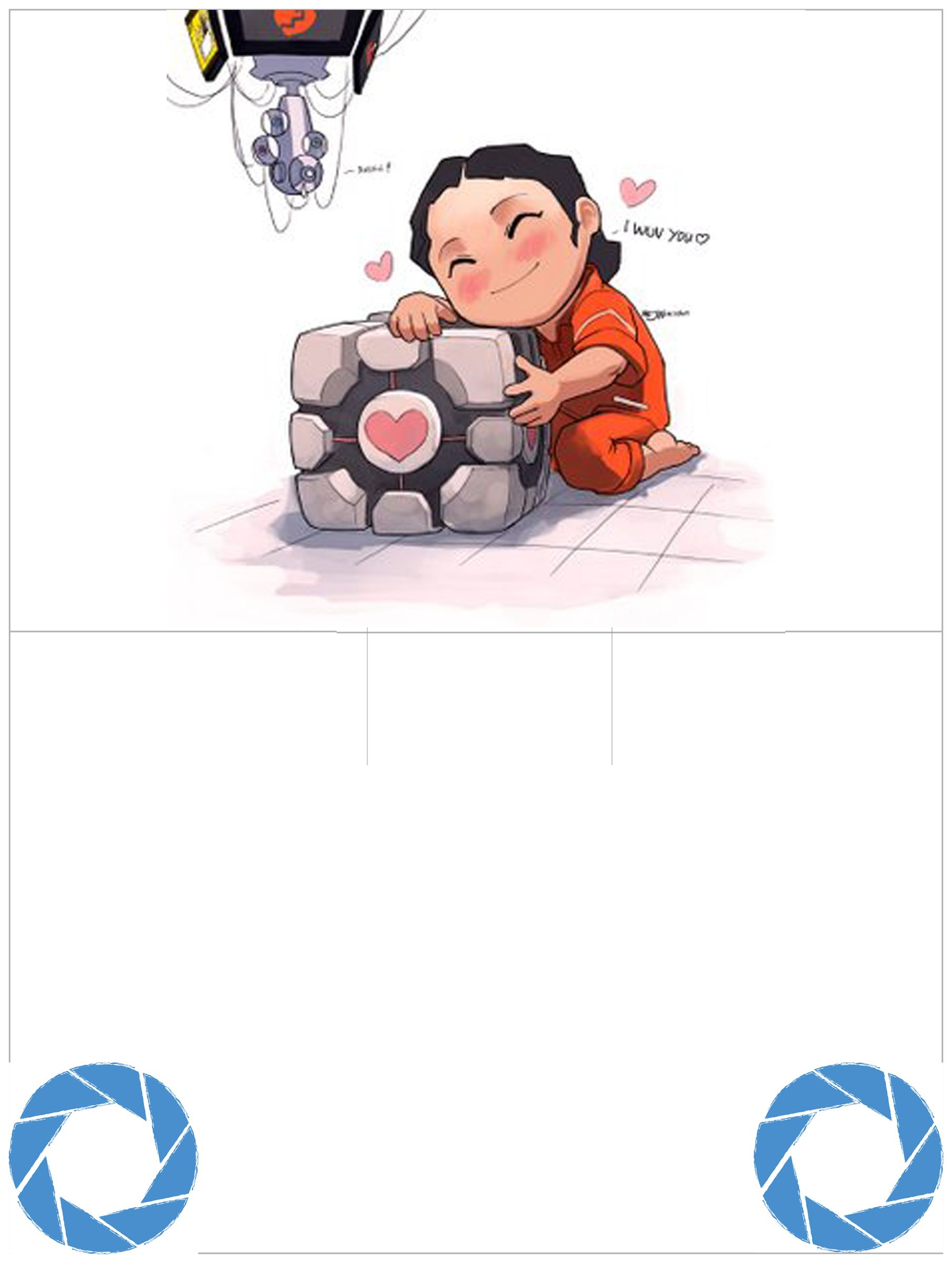 Templates for the Portal Companion Cube Pop Up Card!