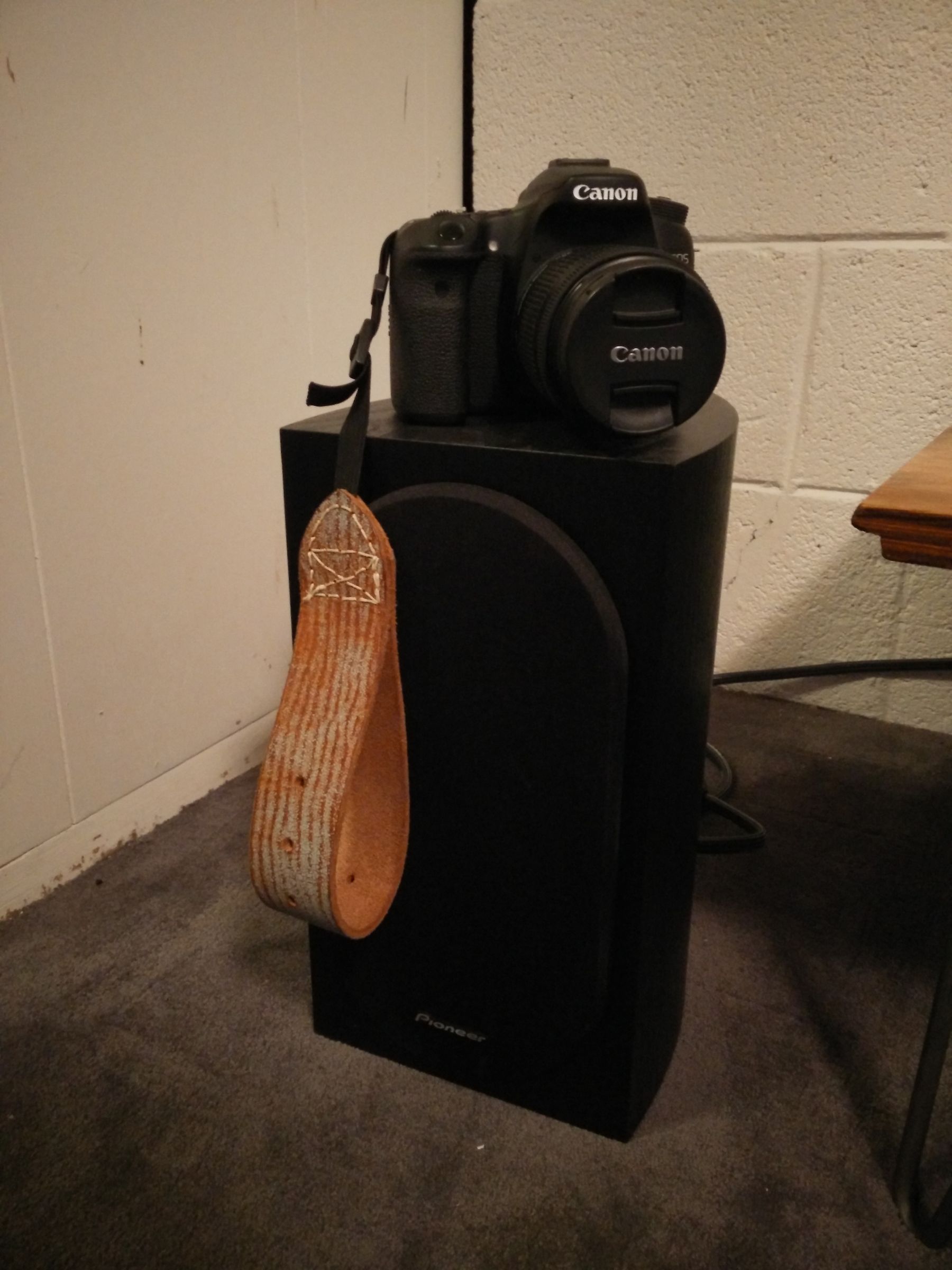 Recycled Leather Belt Camera Strap, (of the Wrist Variety)