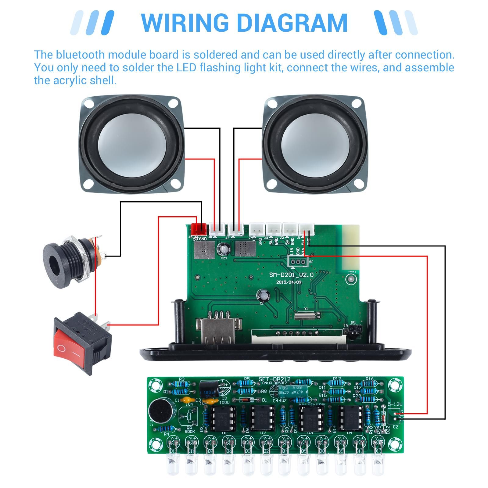 MiOYOOW DIY Electronics Kit Ḅḷueṭooṭḥ Speaker With FṂ Radio 30 Steps
