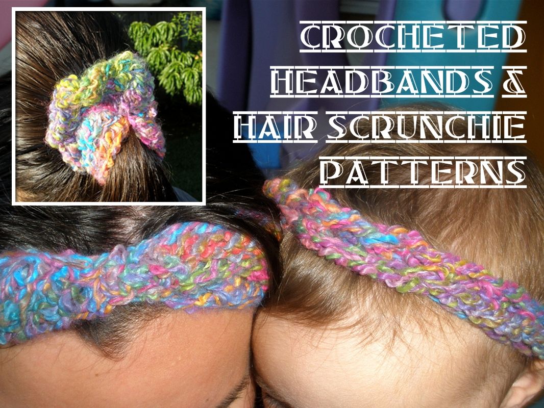 Curly Q Headband and Hair Scrunchies to Crochet