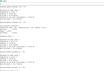 Running the Model on XIAO BLE to Make Predictions on Sun Damage Risk Levels