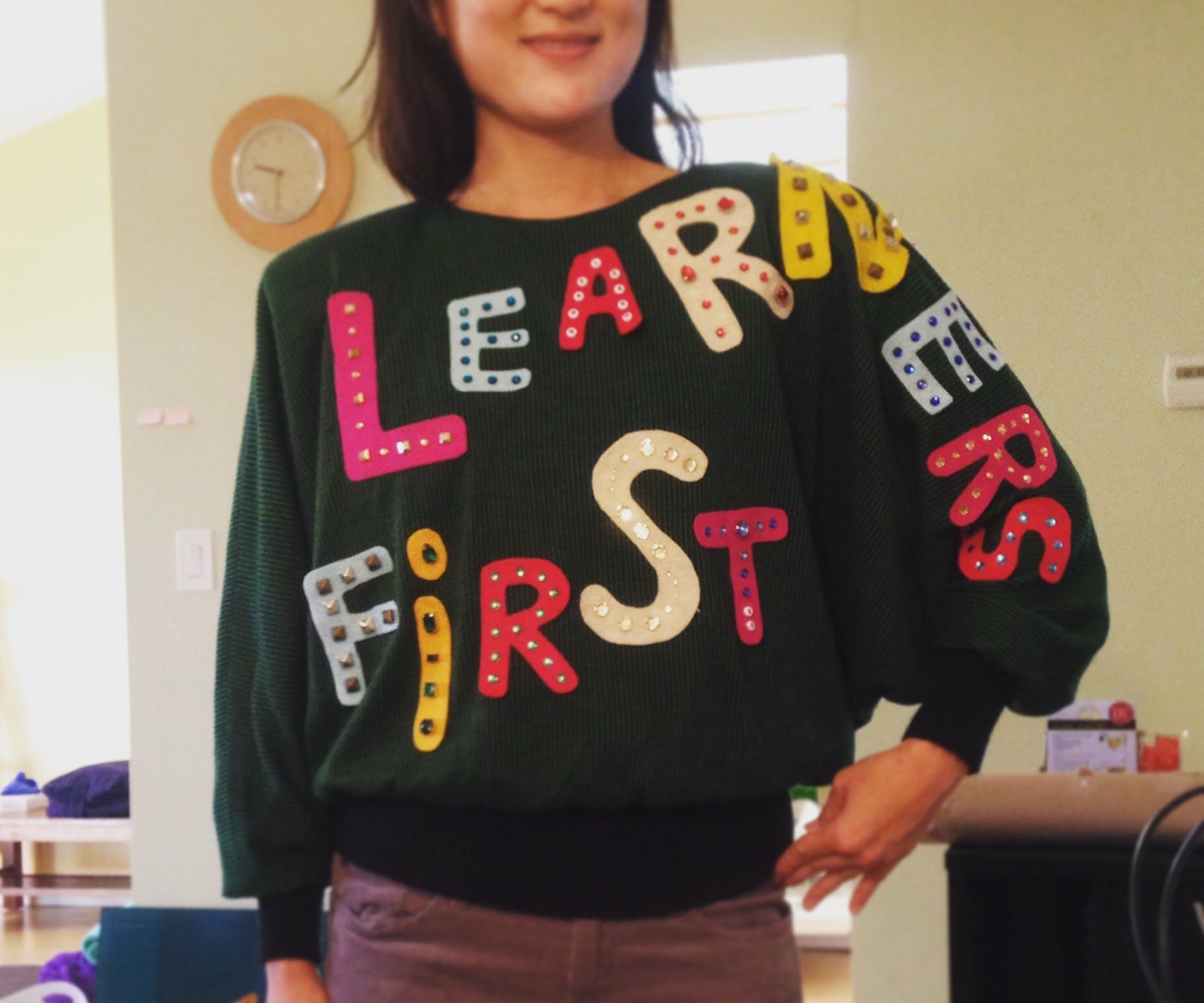 How to Make a Motto Holiday Sweater With Felt Lettering