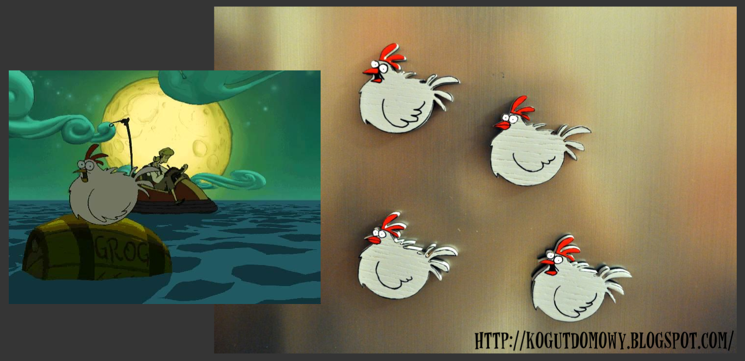Monkey Island Feral Chicken Fridge Magnets