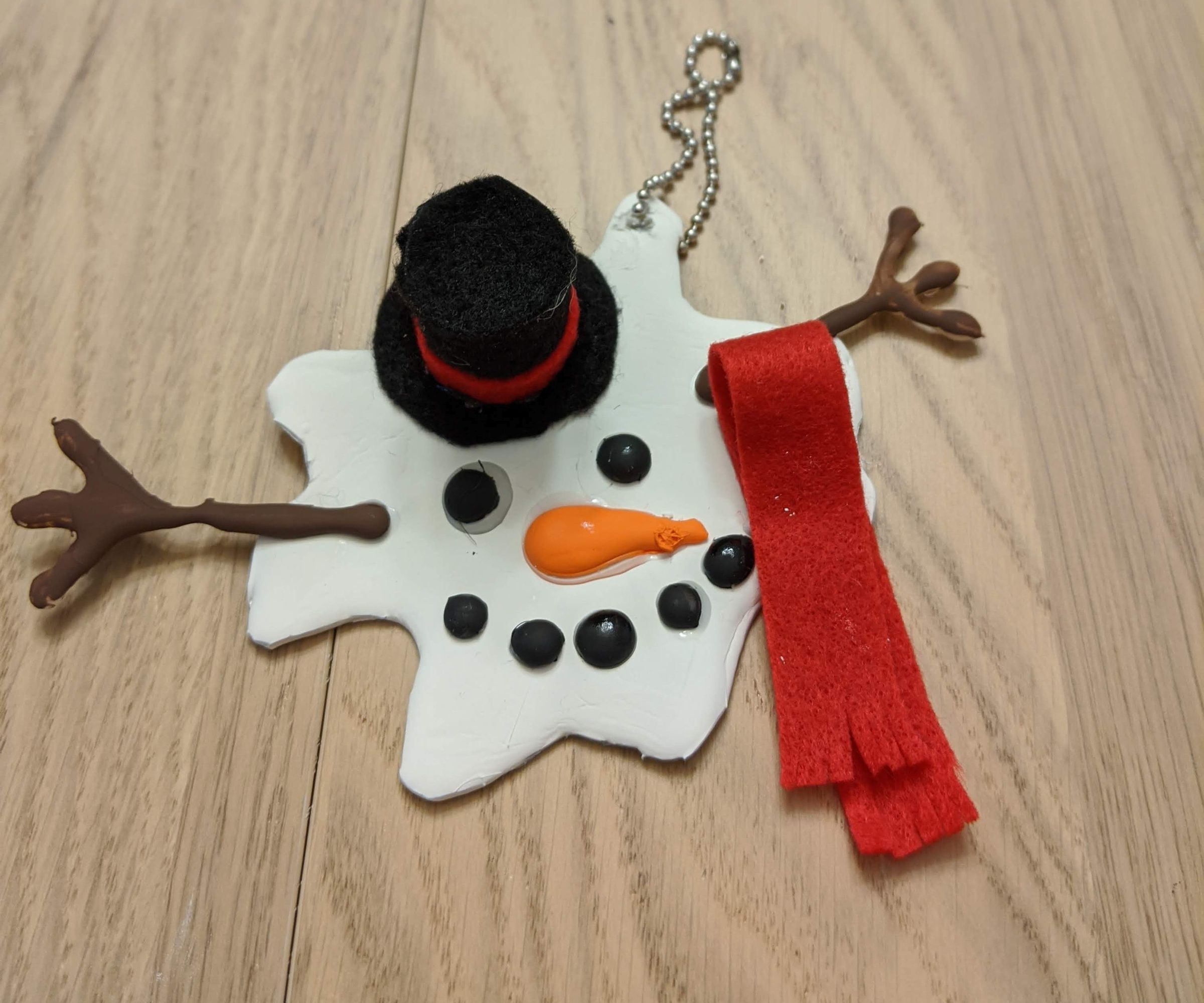 Melted Snowman Ornament With Hot Glue