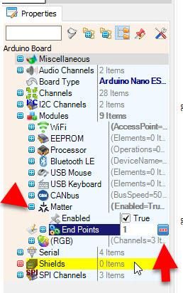 In Visuino Set Matter