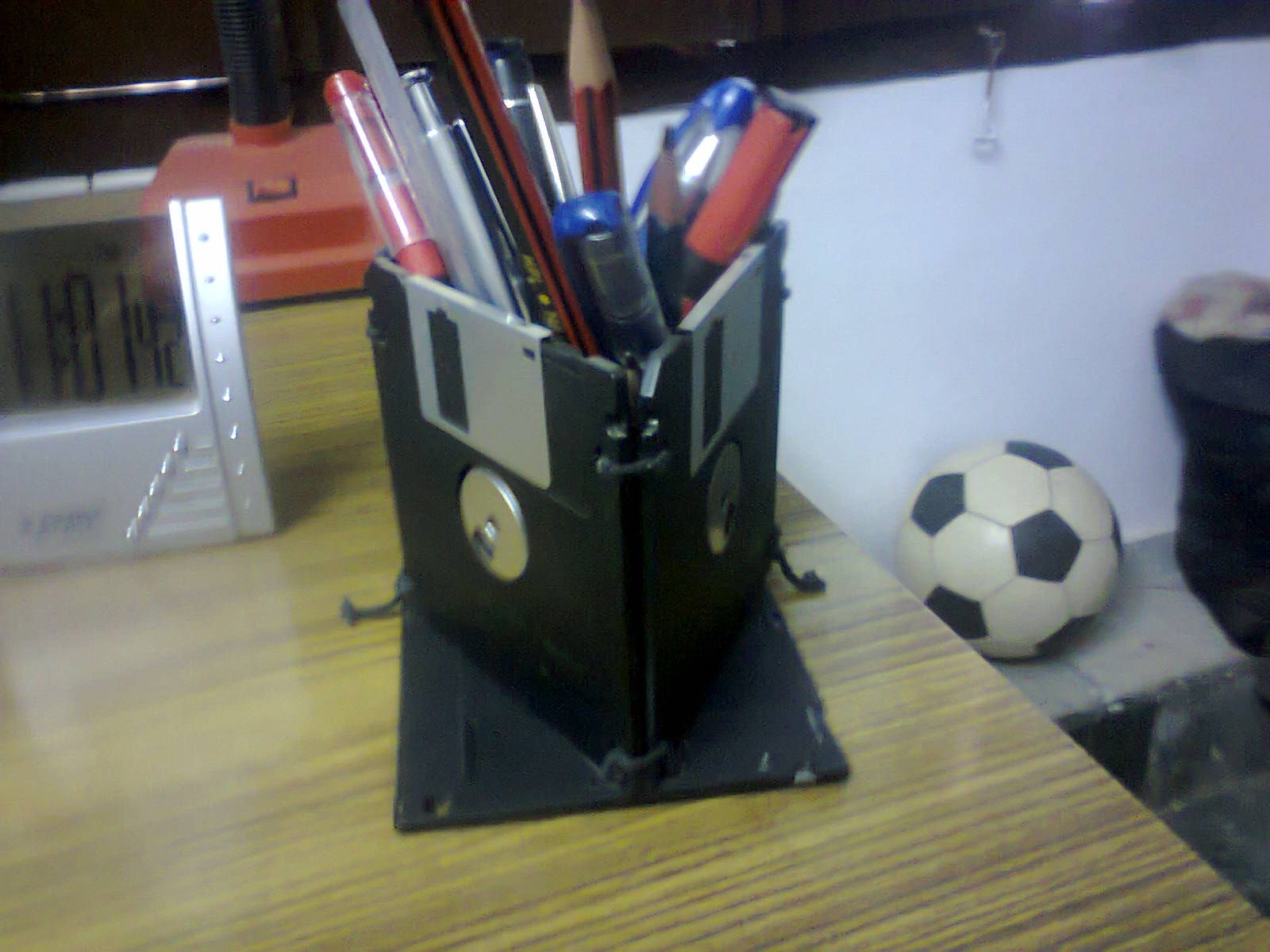 Cheap Pen Holder from trash floppy disks