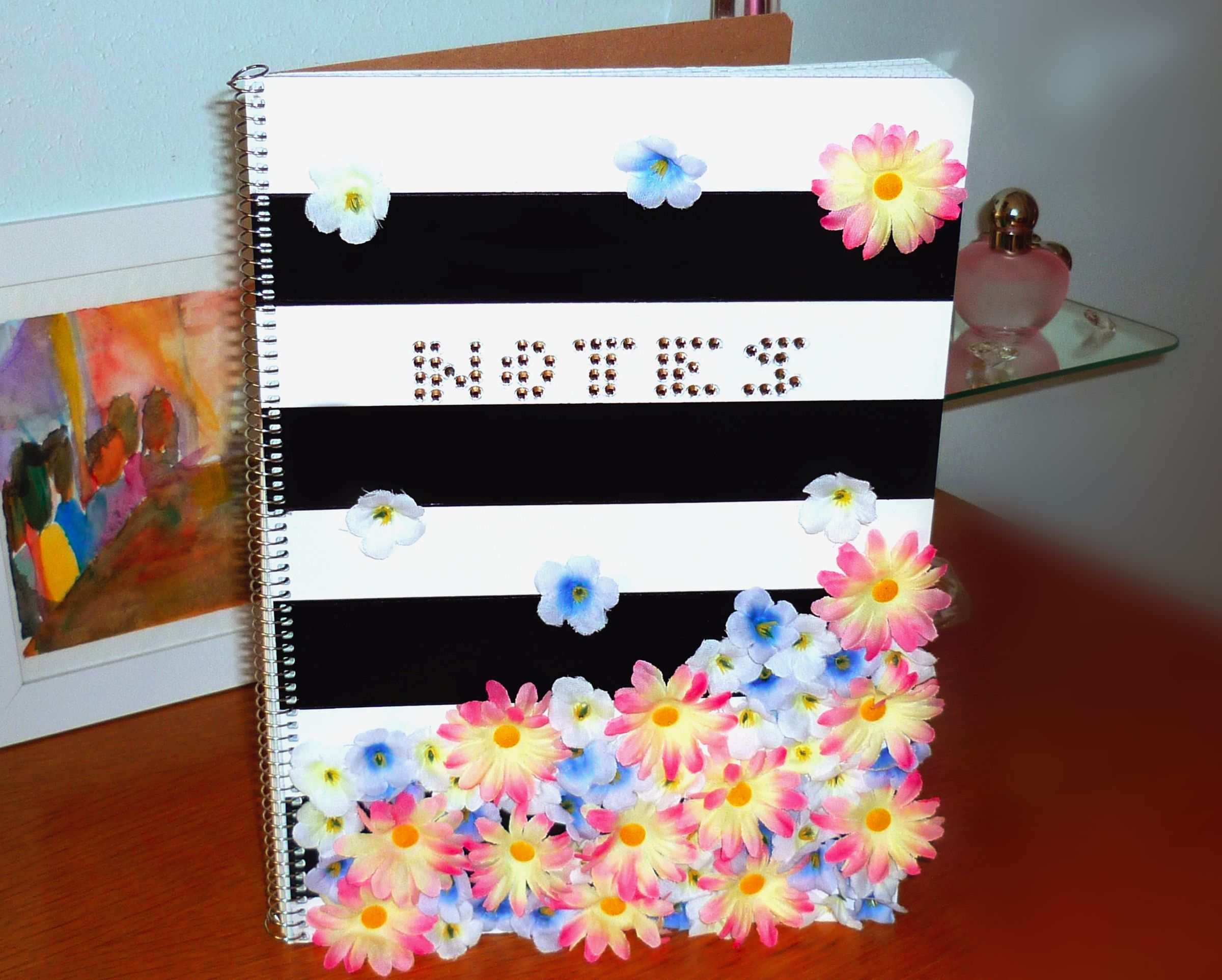 Spring DIY - Striped Floral Notebook Design!
