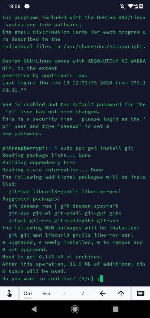 Install Git in Raspberry Pi