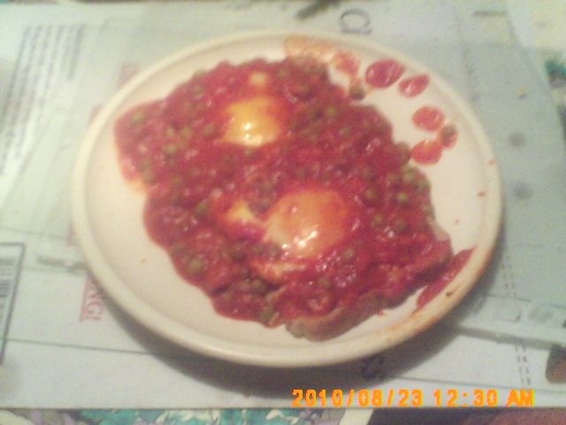 Eggs in Purgatory on Toast.