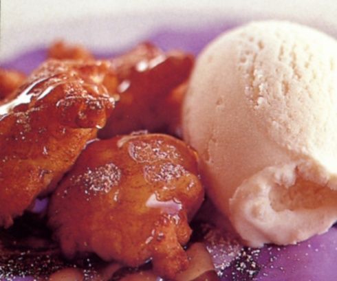 Honey Fritters With Honey Icecream
