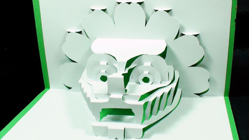How to Make a 3D DRAGON Pop Up Card Kirigami 3D Dragon Head Greeting Card - TCGames HD!