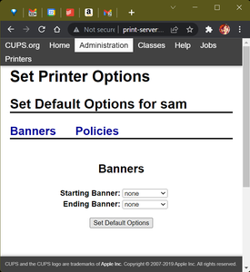 On CUPS Config Web Site