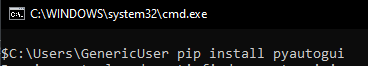 Installing PyAutoGui Library