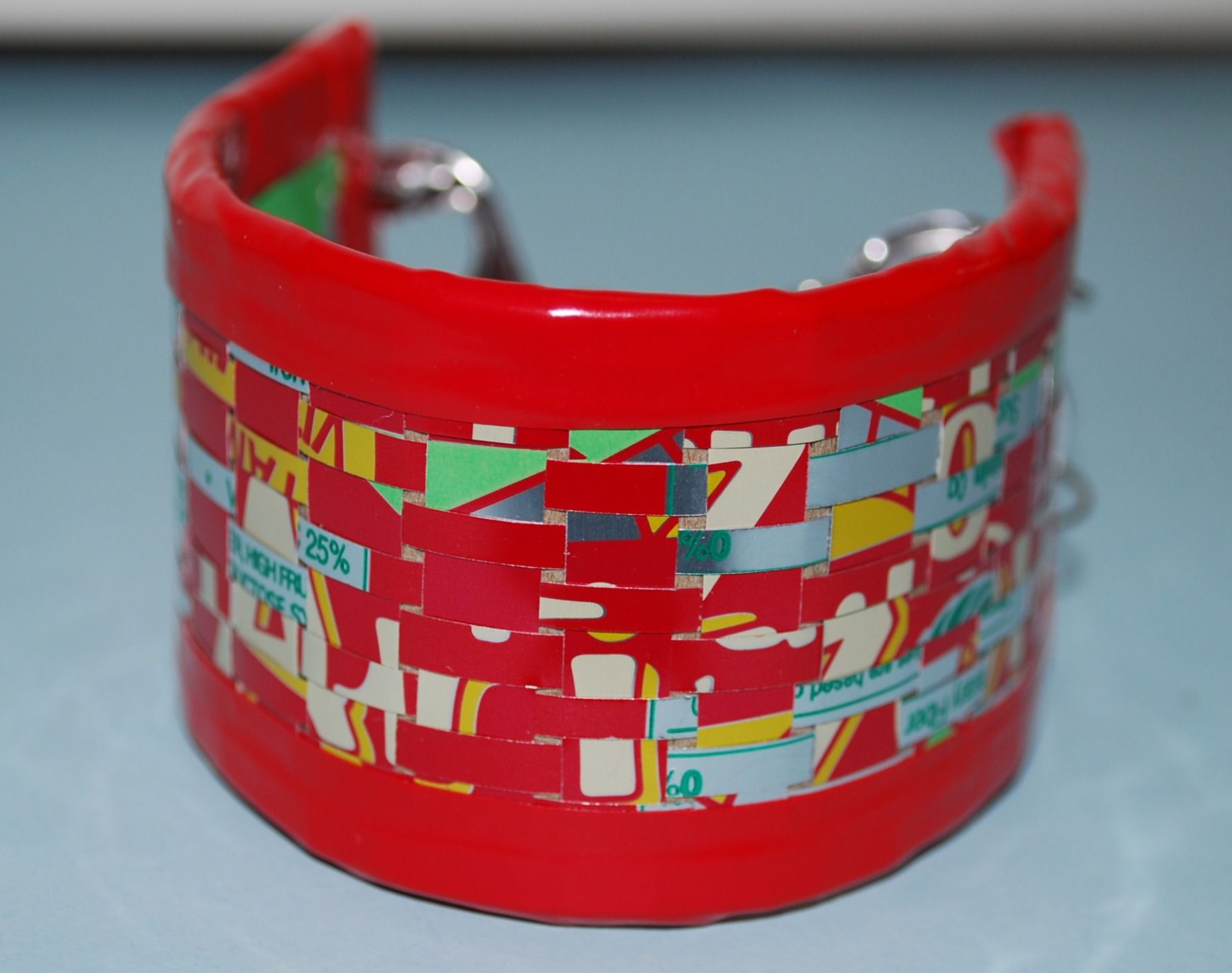 Recycled Can Woven Cuff Bracelet