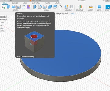 Extrude and Add Hole