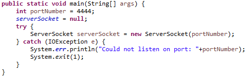 Setup a ServerSocket in the Server Class