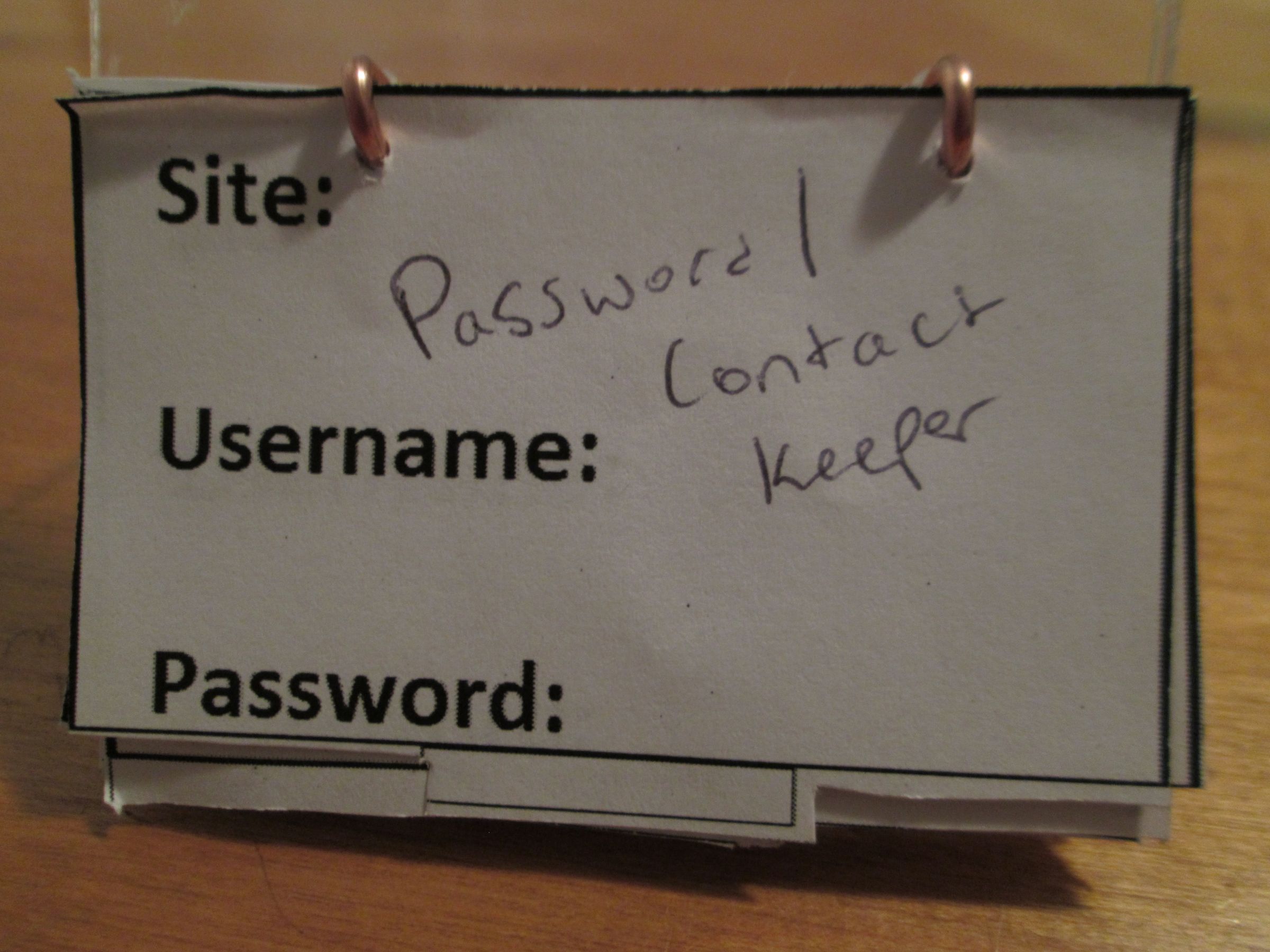 Quick and Easy Contact/password Holder for Your Desk