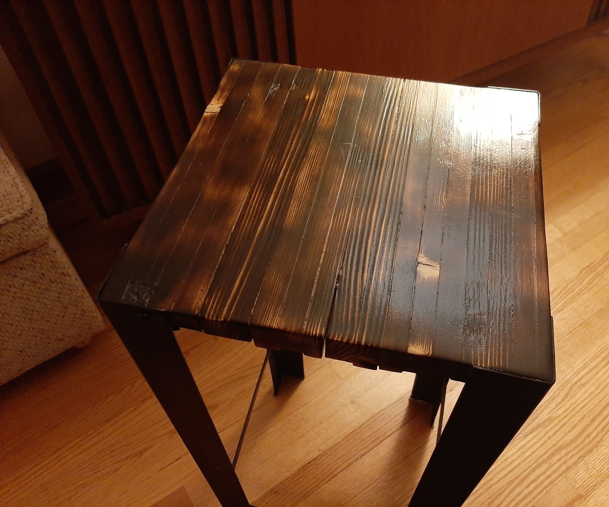 Side Table From Pallet Wood and Recycled Materials