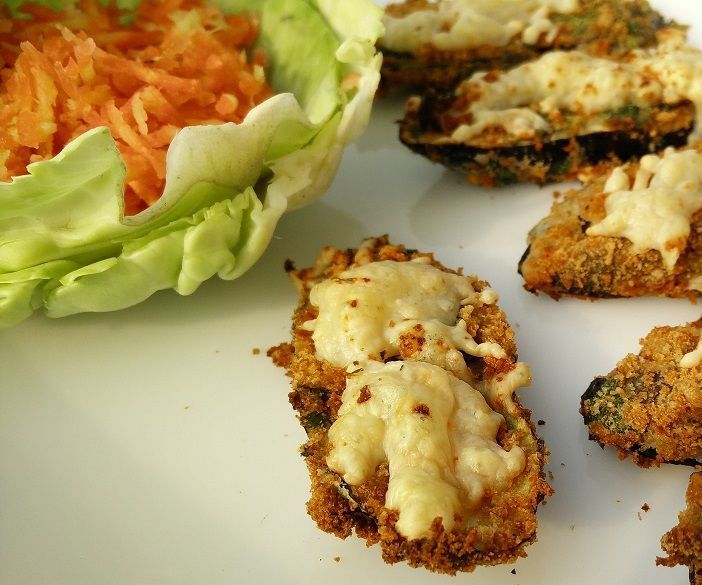 Baked Aubergine Cheese Slices 