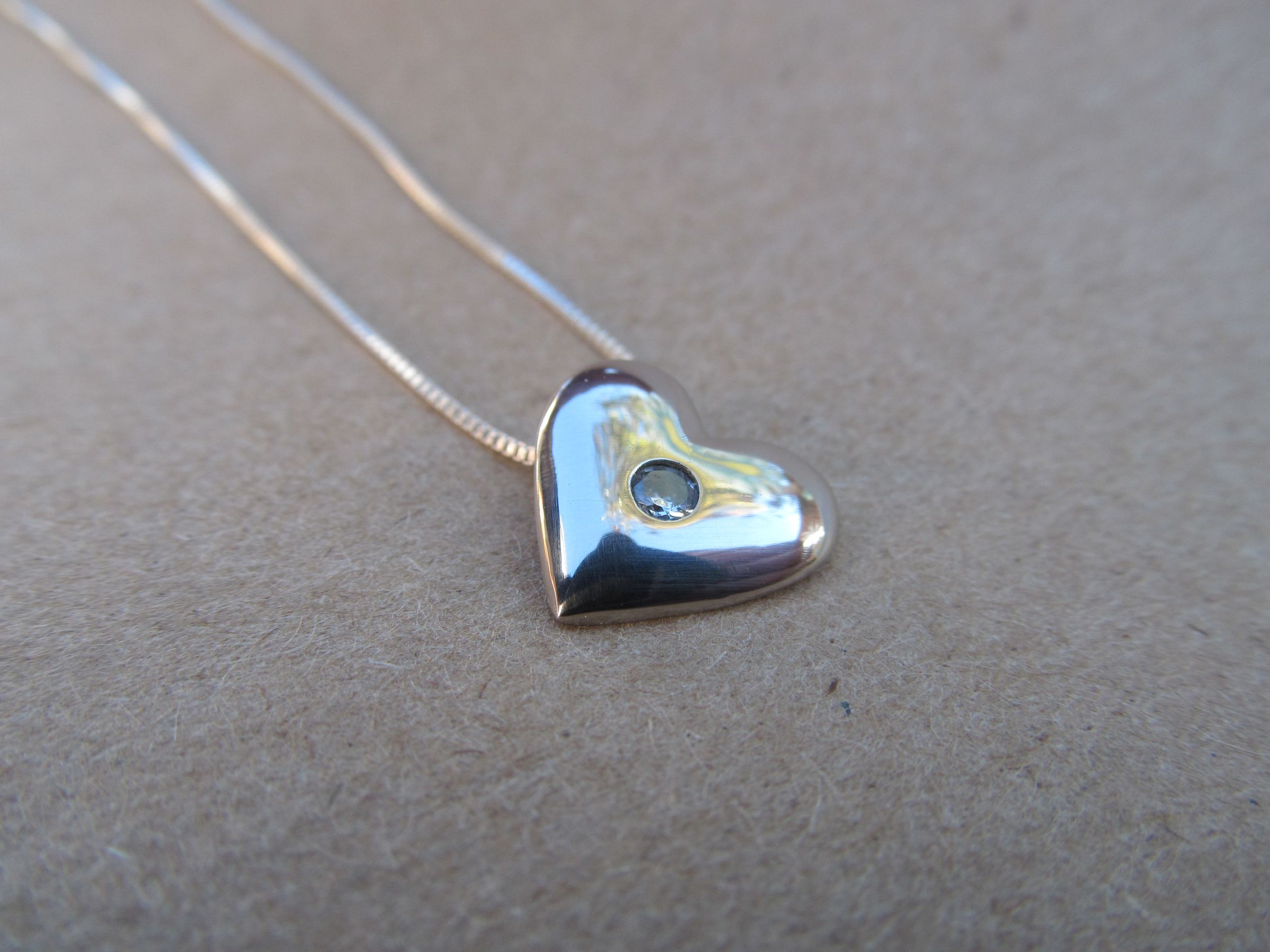 Solitaire Heart Pendant
