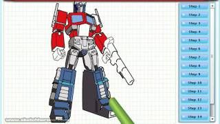 How to Draw Optimus Prime (Transformers)