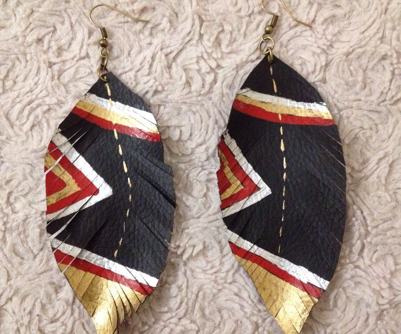 Fancy Leather (Feather) Earrings