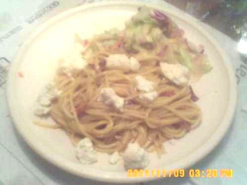 Barbecue Pasta Aka Pasta Carbonara.