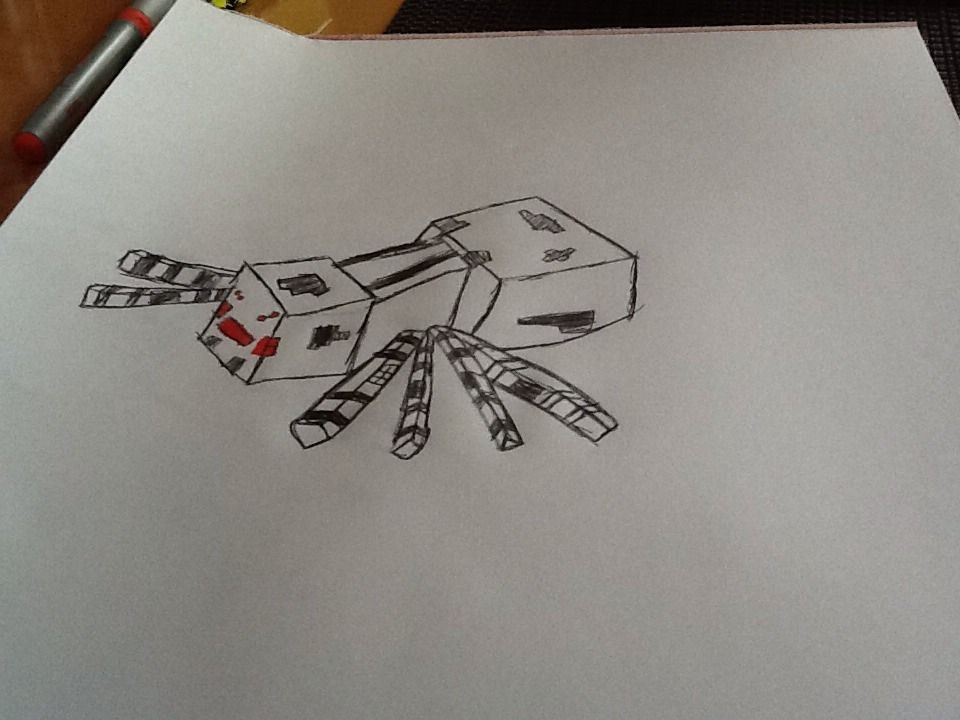 How to Draw Minecraft Spider - a Minecraft Series