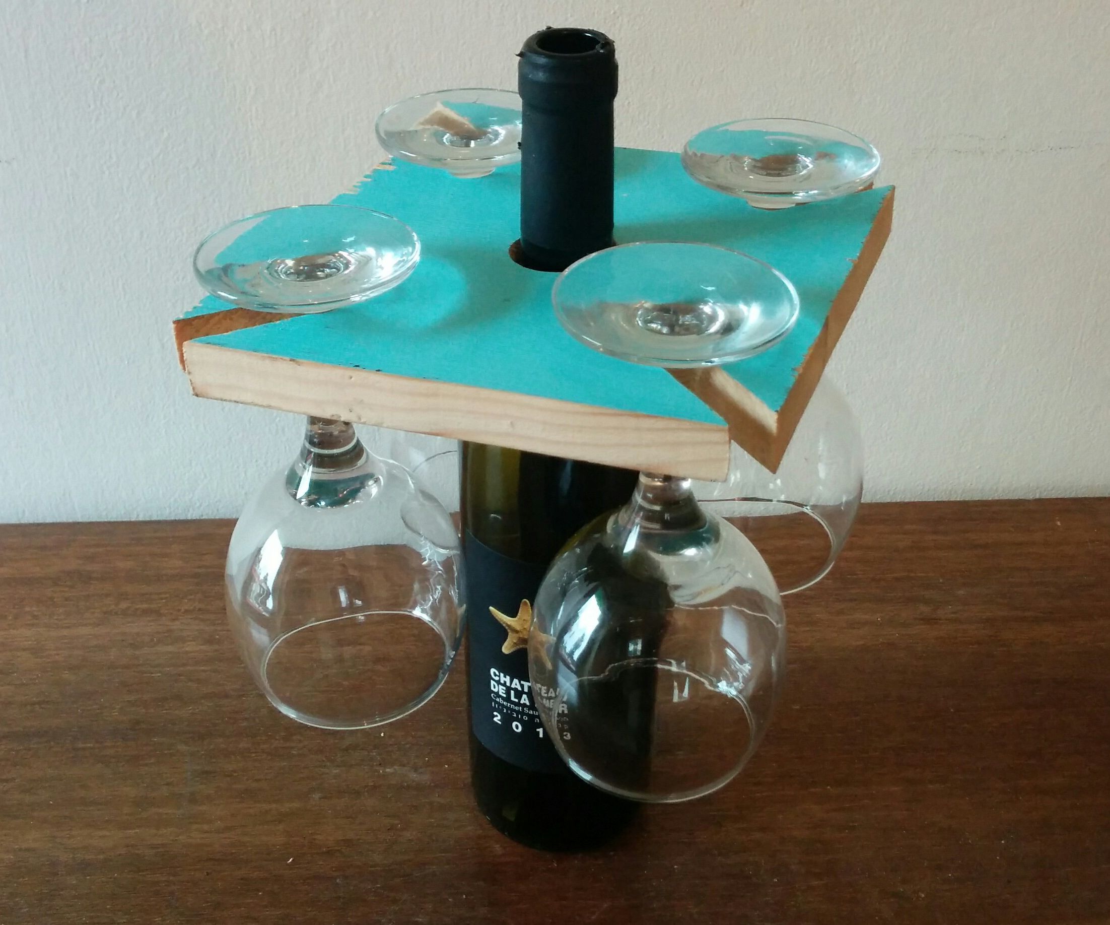 Glasses Rack on Wine Bottle