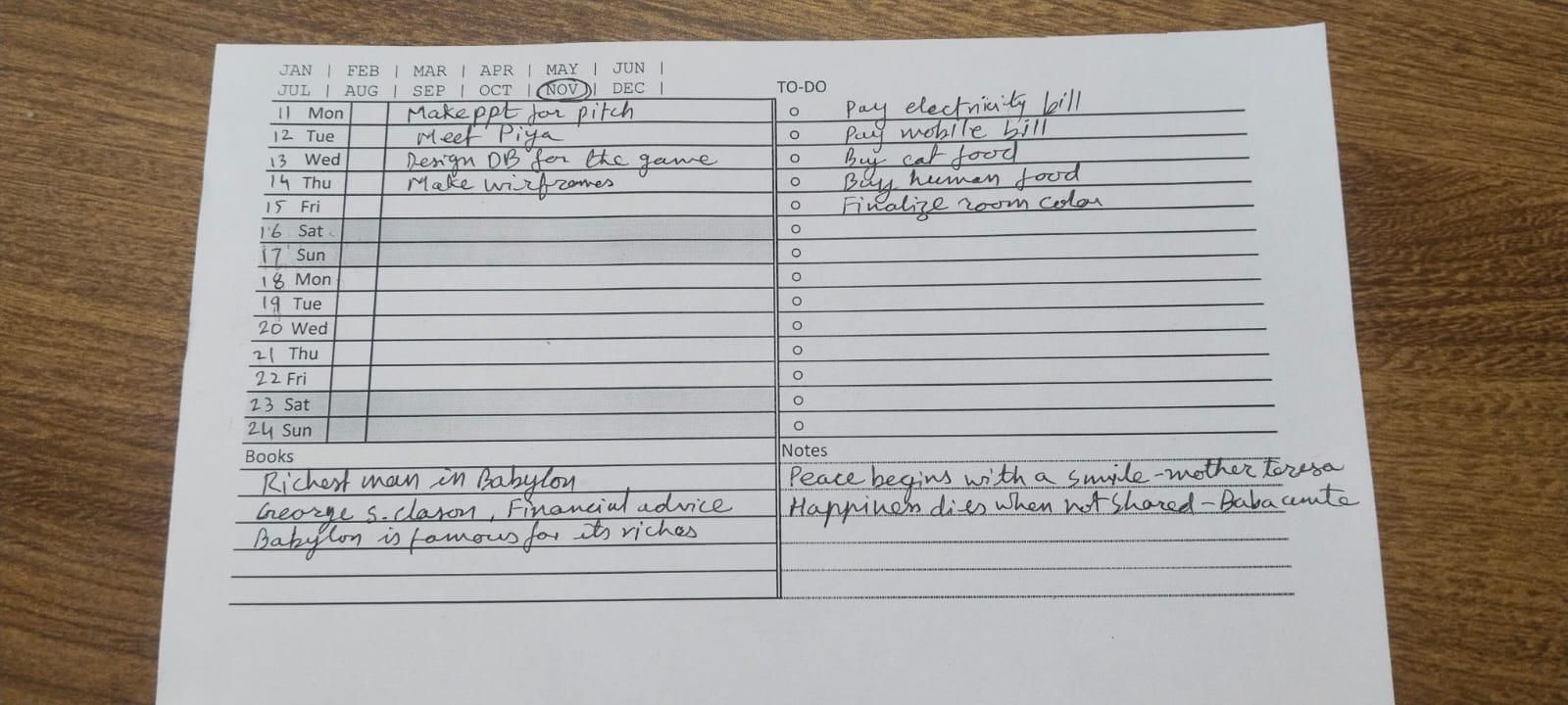 Fortnightly Reminder to Do List for Book Readers Repurpose As Bookmark