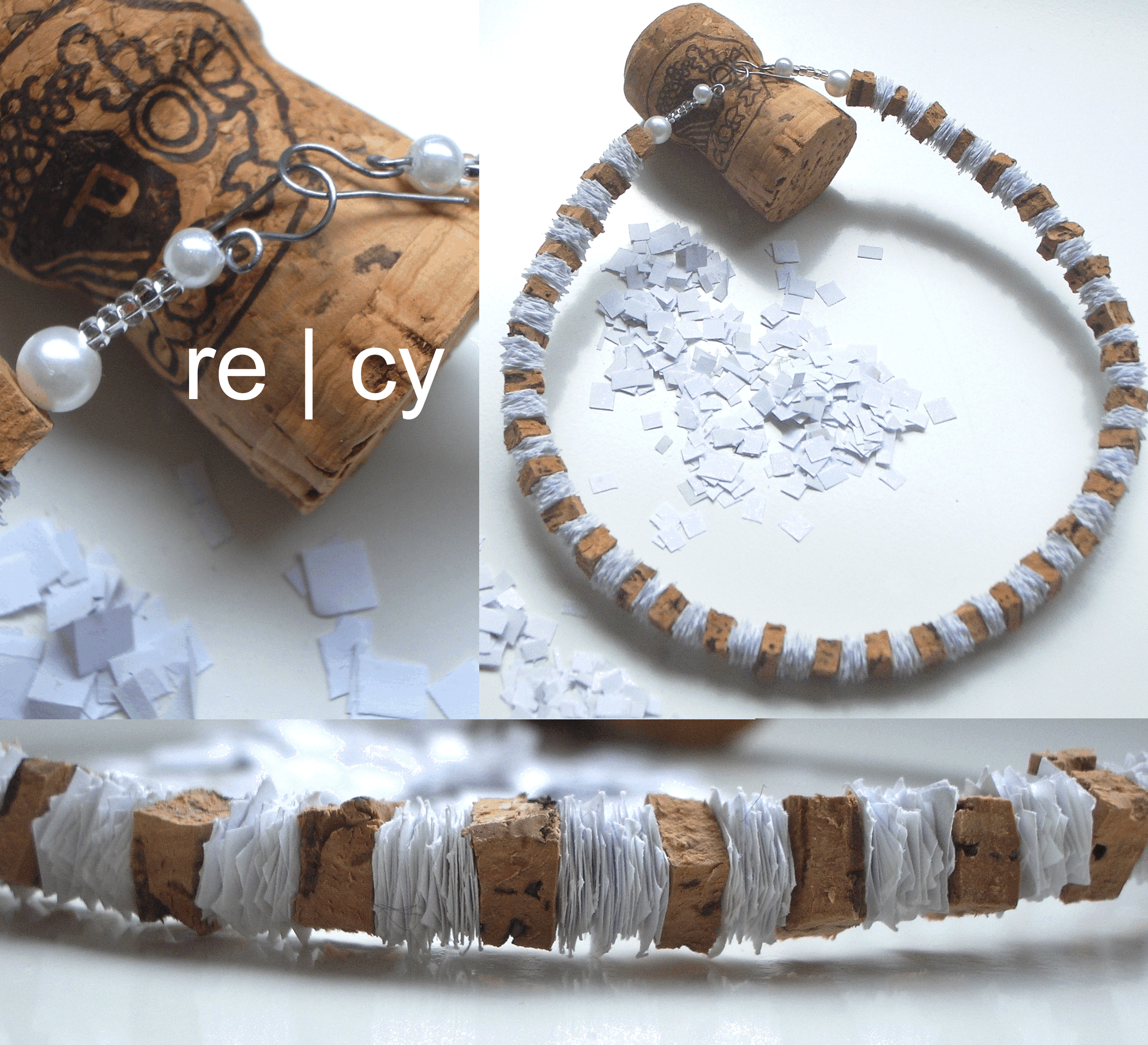 Cork + Paper Necklace