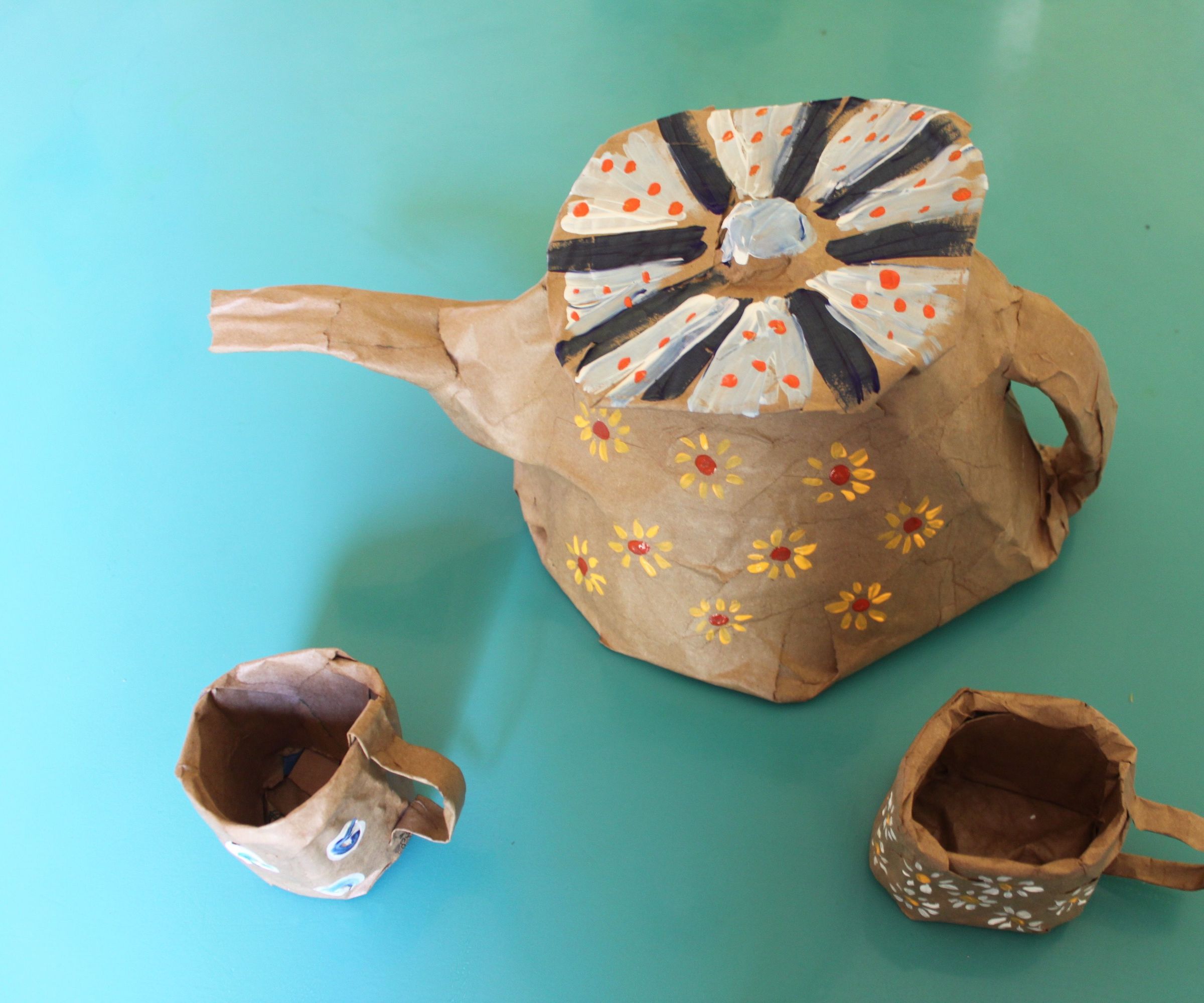 Paper Mache Tea Set and Disposable Tea Party!