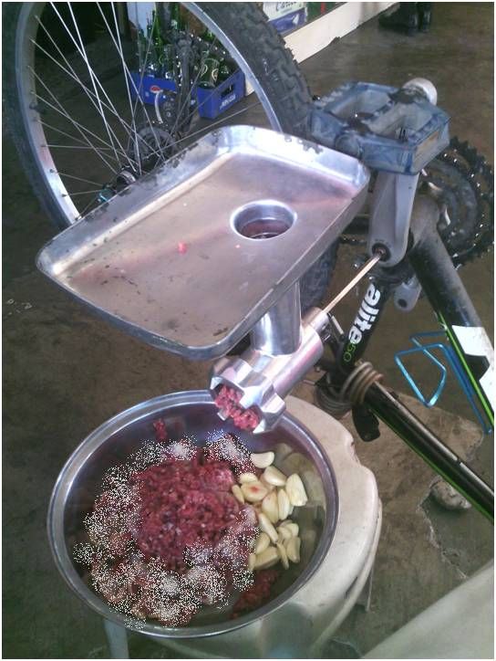 Mountain bike meat grinder. 