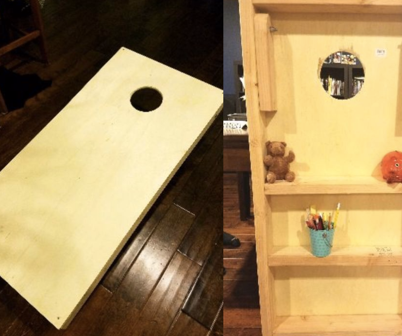 2 in 1 Cornhole Board & Shelf