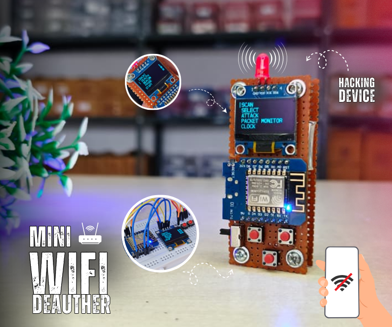 Building a Mini Rechargeable Wi-Fi Deauther With NodeMCU Mini