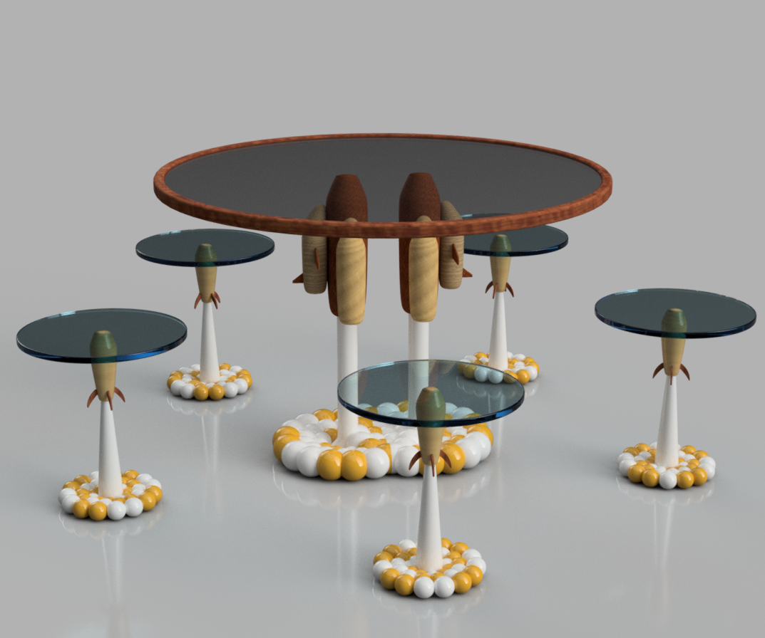 Rocket Theme Table Design in Tinkercad