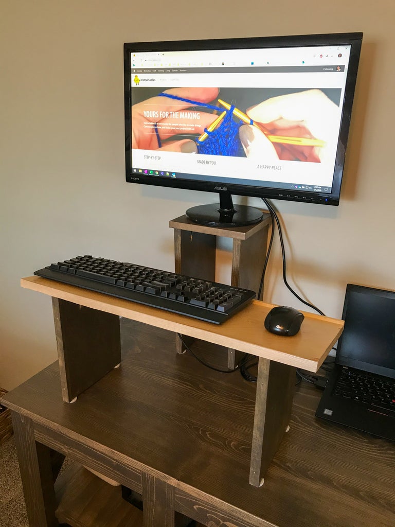 DIY Simple Standing Desk - Keyboard & Monitor Stands : 15 Steps