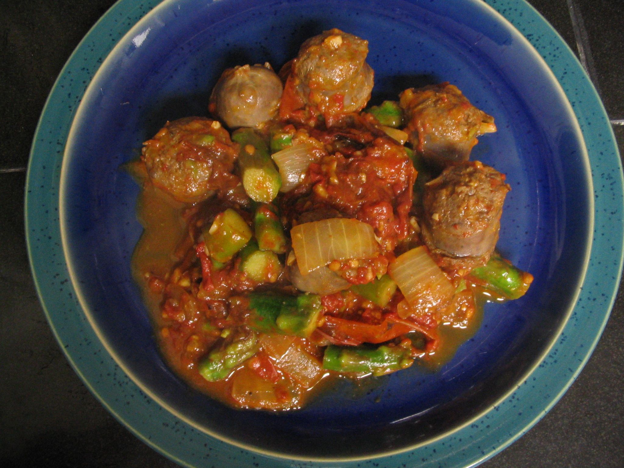 Venison Sausage With Asparagus and Roasted Tomatoes