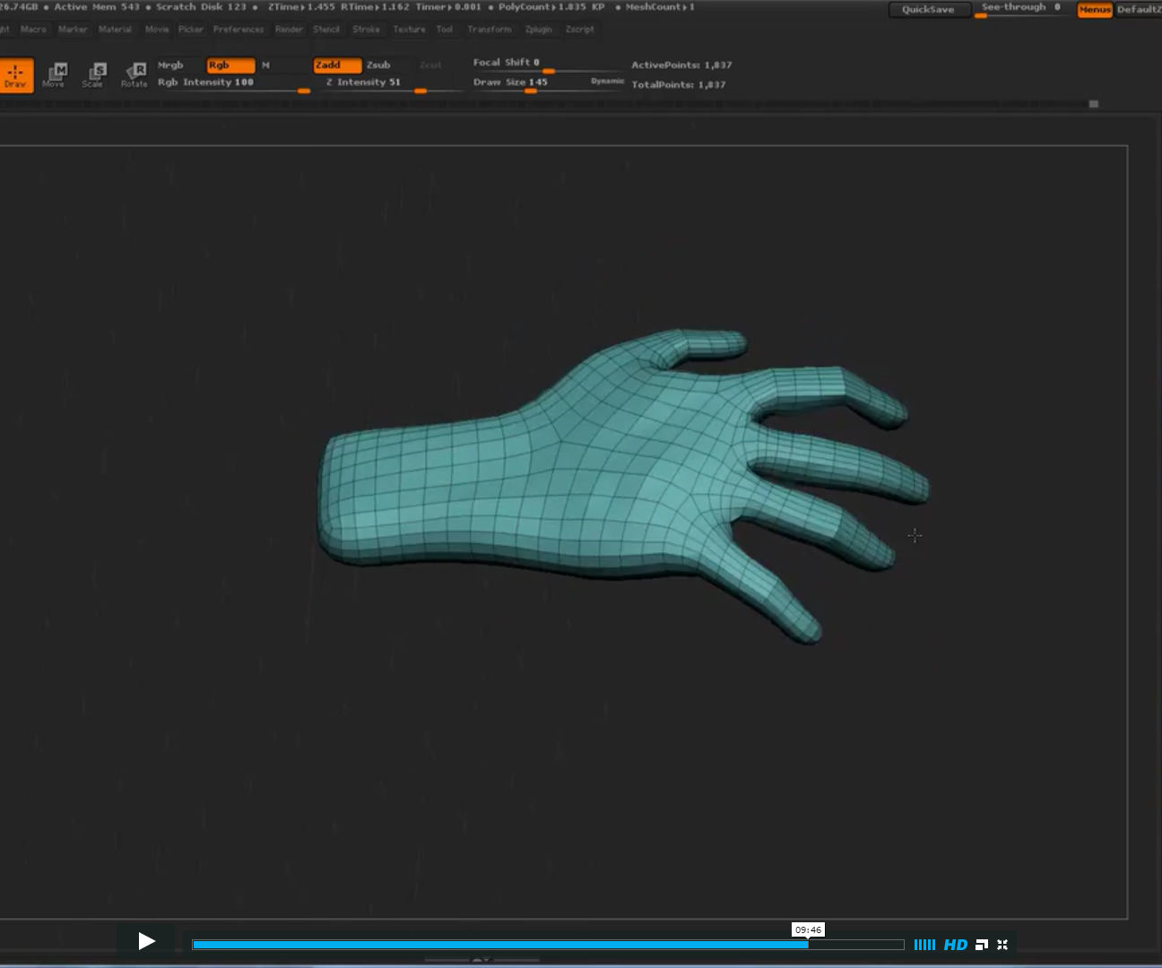 ZBrush: Simple Hand Mesh From Alpha