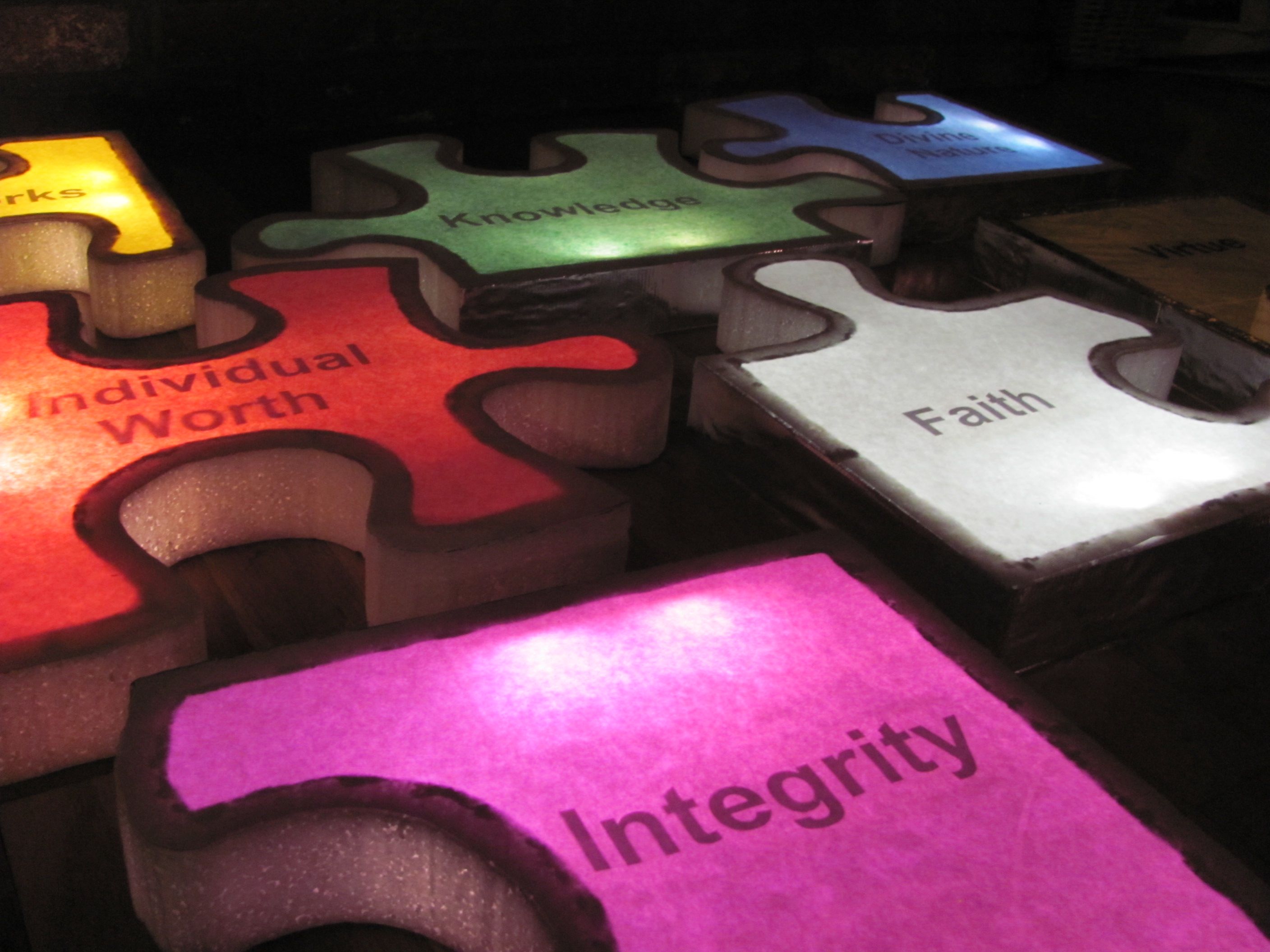 Glowing Giant Puzzle Pieces