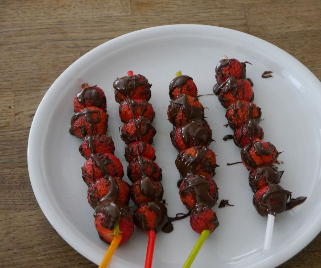 Strawberry chocolate skewers