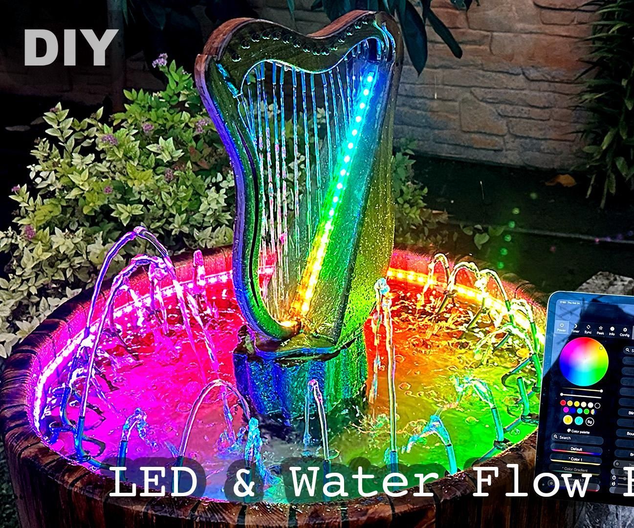 Animated Wooden Water Fountain With LED & Water Flow Patterns