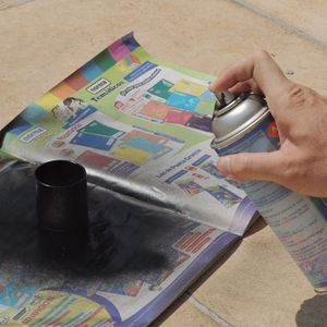 Cut PVC Pipe and Spray Paint.