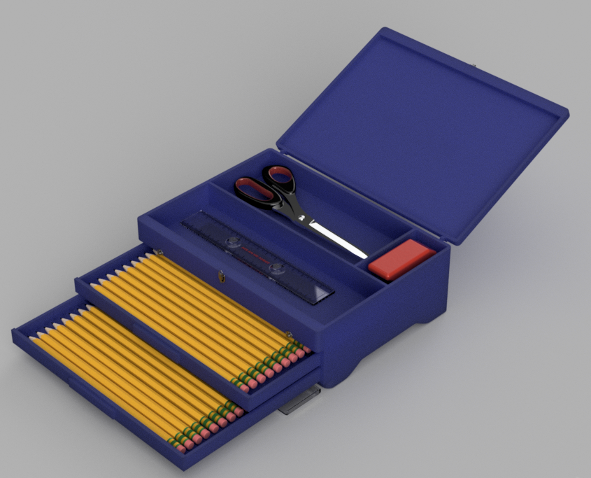 Large Multi-Compartment Pencil Box