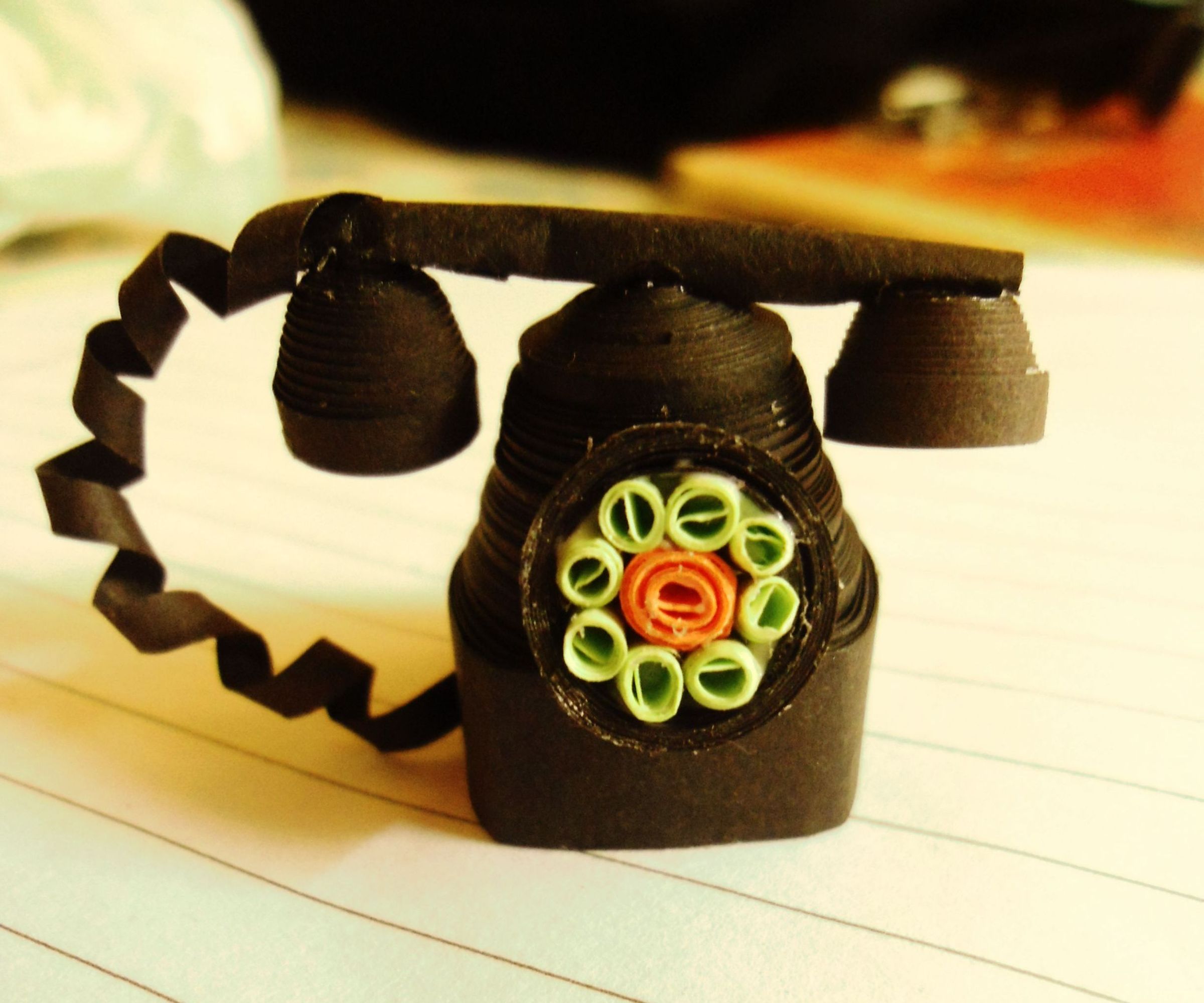 Quilled Vintage Telephone Keychain 