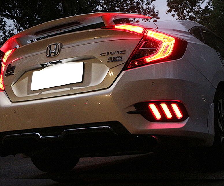 Install Fluid Style Rear LED Bumper Reflector Foglamps