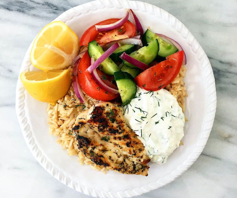 Greek Chicken and Rice Bowl