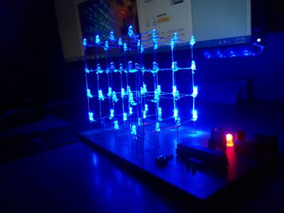 Simple LED Cube 4x With Arduino/328p