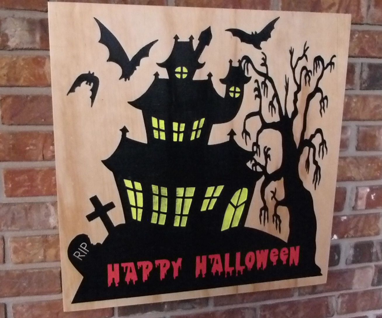 Halloween Spooky House Sign Free DXF File